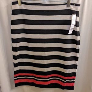 Elle City Chic Striped Stretch Pencil Skirt Size 8 NWT